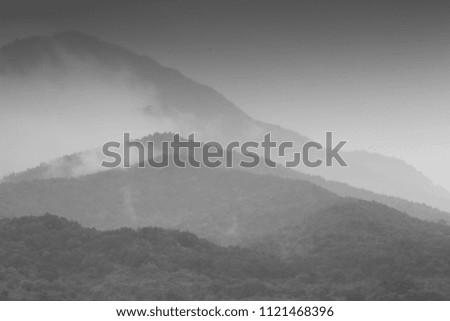 Landscape photography of mountain with natural background in Thailand.