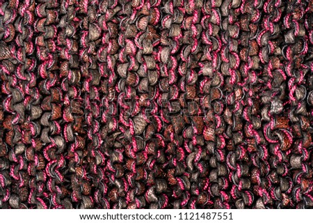 Texture background. pattern. Macro shot of fabric. large large screeds of black and red. tissue, textile, cloth, web, material