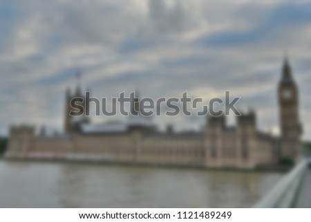 Blur image of Big Ben and Houses of Parliament, London, United Kingdom, UK - blurred background