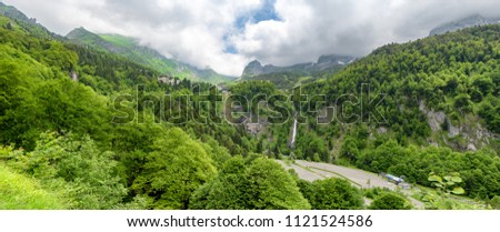 a panorama of the village of Gourette in the French Pyrenees