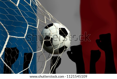 France flag and soccer ball.
Concept sport.