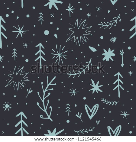 Vector floral forest pattern. Decor elements for your design and other. Good for gift cards and kids products. Clipart. Isolated details.