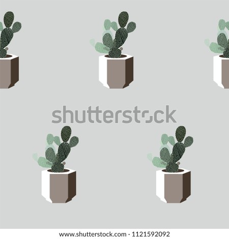 Beautiful bright lovely cute mexican hawaii tropical herbal floral summer colorful cacti in a pastel pots vector illustration