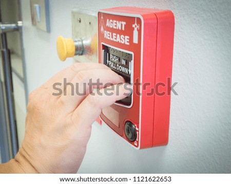  Pull danger fire safety box. Break red alarm equipment detector safe detector.