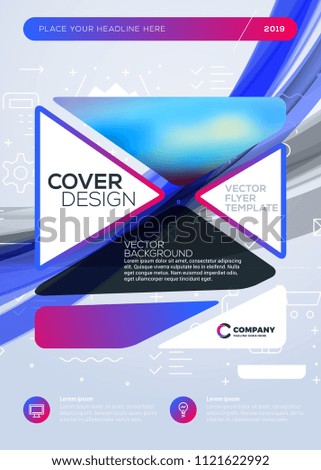 Vector business brochure cover design template. Abstract background with colorful gradients. Vector illustration. Geometric shapes with rounded edges