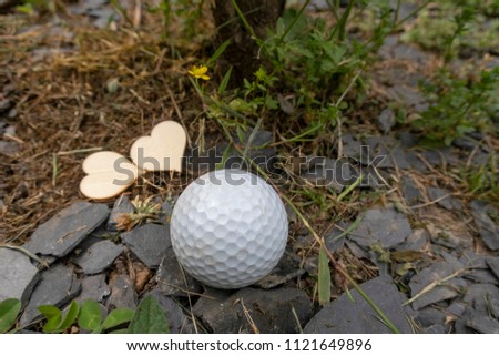 One golf ball is on green grass