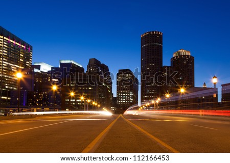 Boston streets by night, Massachusetts - USA