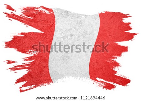 Grunge Peru flag. Peru flag with grunge texture.