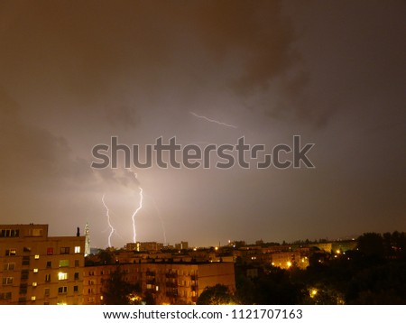 lightnings over the city