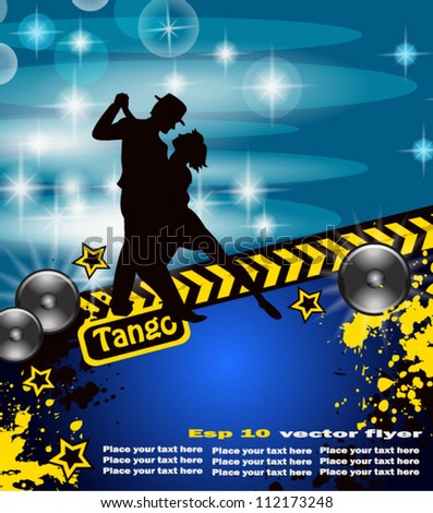 Tango dance flyer for night party or congress