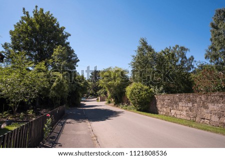 Picturesque village street at Thrumpton, Nottinghamshire, UK