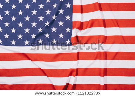 top view of folded american flag background