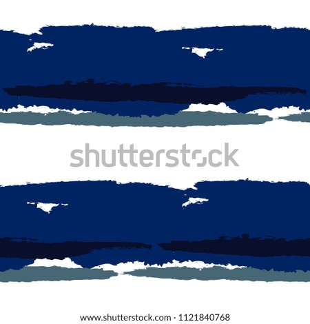 Seamless Background with Stripes Painted Lines. Texture with Horizontal Dry Brush Strokes. Scribbled Grunge Motif for Cloth, Fabric, Textile. Trendy Vector Background