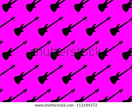 Bass Guitars on Hot Pink Background