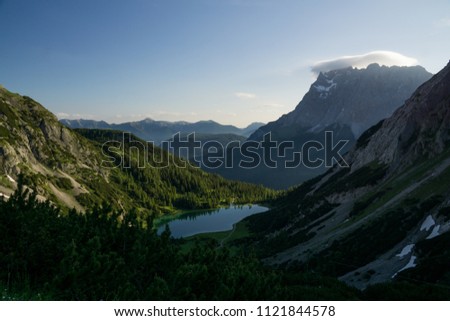 View at Zugspitze from Austrian alps