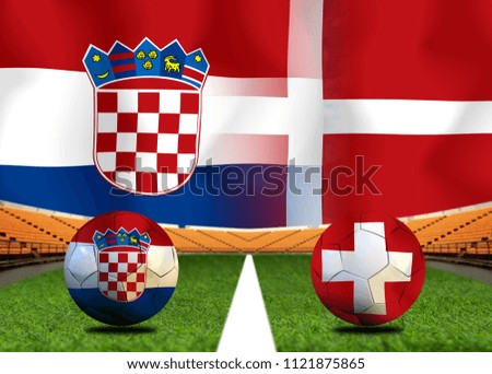 Football Cup competition between the national Croatian and national Denmark.