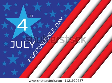 4th July Independence day of the USA holiday celebration vector illustration.