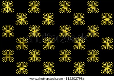 Black background with a traditional /ethnic pattern with butterfly symbol 