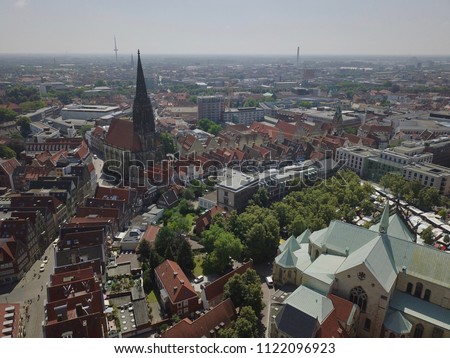 Aerial Helicopter View Münster NRW Germany Historic Oldtown