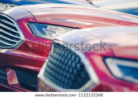 Brand New Vehicle  In Dealer Stock. Closeup Photo. Automotive Theme.