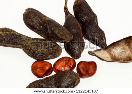 Seeds of beans on a white background. Dried beans