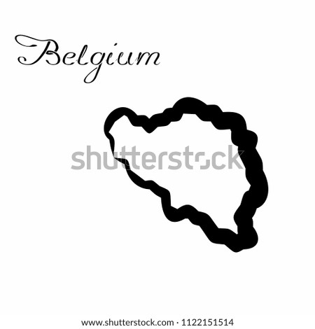 Illustration - map of the Belgium in abstract style.