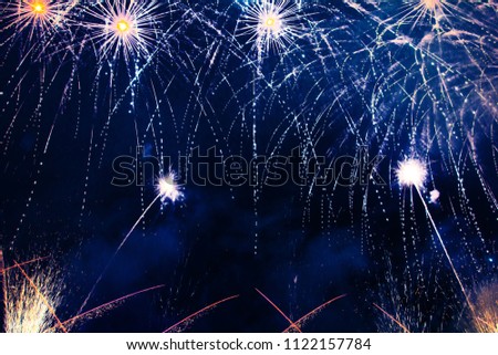 Abstract colored firework background with free space for text. 