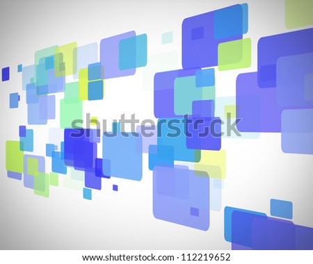 Background of green and blue rectangles moving