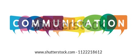 Vector illustration of a communication concept. The word communication with colorful dialog speech bubbles Royalty-Free Stock Photo #1122218612