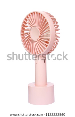 pink Portable Mini Fan isolated on white background