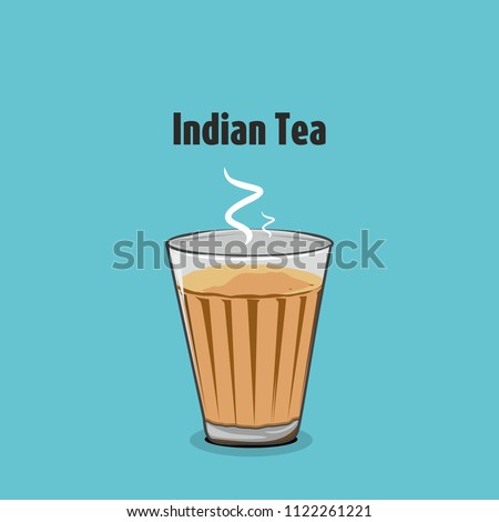 indian street masala tea vector Royalty-Free Stock Photo #1122261221