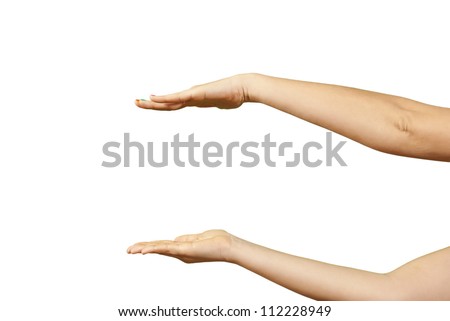 Beautiful woman hands with manicure isolated