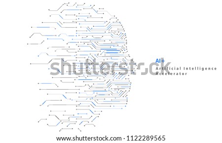 Artificial Intelligence and Big Data, Internet of Things Concept Royalty-Free Stock Photo #1122289565