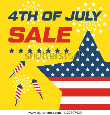 USA independence day sale banner fourth of July celebration