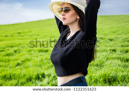 outdoors female model photo shoot in the spring