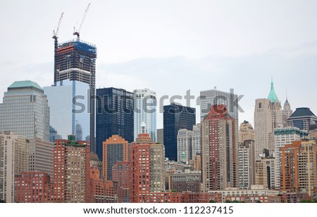 skyscrapers and buildings under construction in lower Manhattan