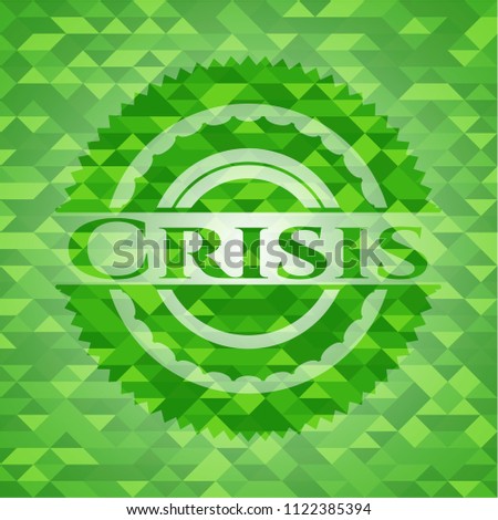 Crisis green emblem with mosaic background