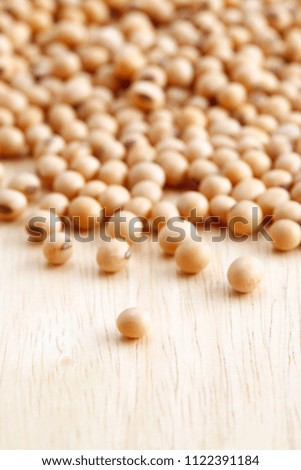 Soybean on wood background