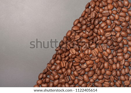 Diagonal composition of coffee beans on the right side