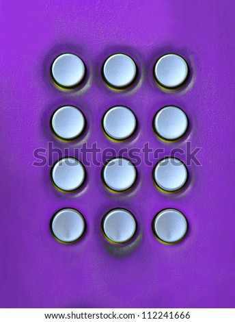 key board of number press button on public telephone free space for use as multipurpose on colorful texture