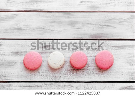 Colorful macaroons collection set of isolation on a white desks