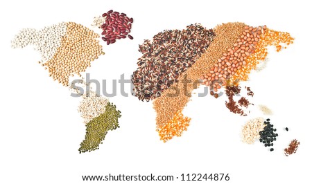 global foods on white background Royalty-Free Stock Photo #112244876
