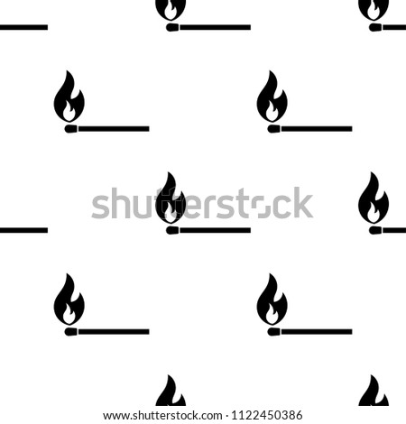 Lit Matchstick, Burning Matchstick Seamless Pattern Vector Art Illustration
