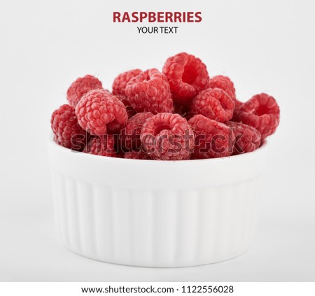 Raspberry isolated on white background. Raspberries on white. Summer berries. Diet.