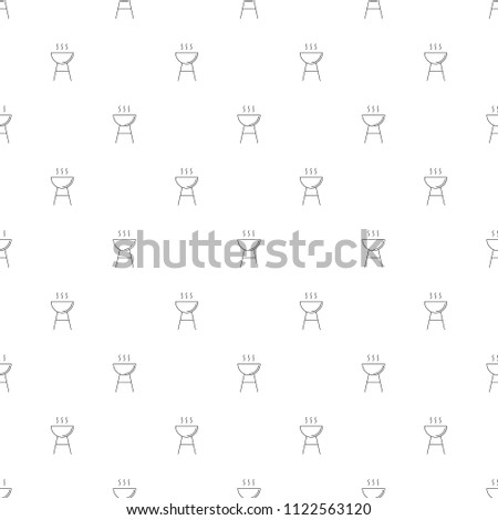Barbeque grill background from line icon. Linear vector pattern