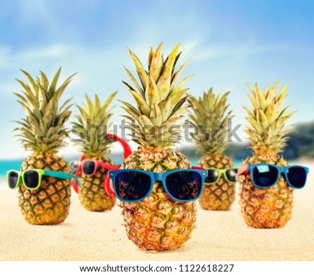 Summer photo of pineapple and free space for your decoration