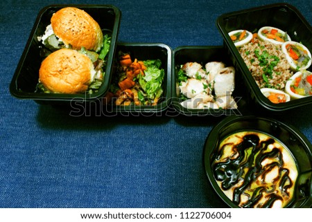 food photo burgers meat ready meal to eat food boxes dinner
