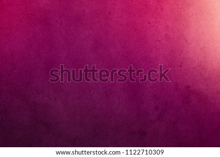 Deep pink gradient watercolor paint on old paper with grain smudge dirty texture abstract for