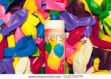 Colorful party balloons arrengement composition background