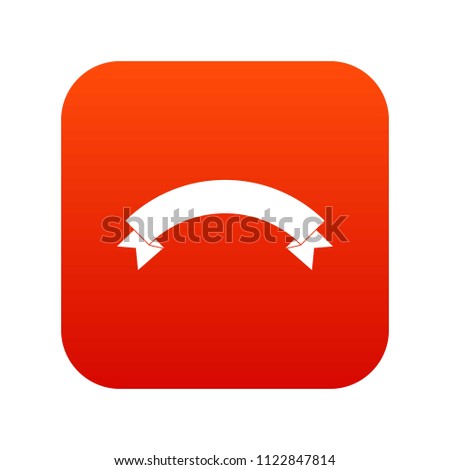 Banner ribbon icon digital red for any design isolated on white illustration